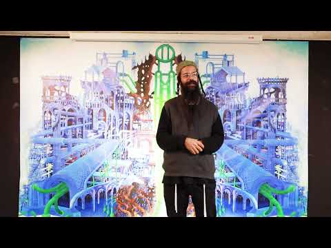 נאום הפתיחה בתערוכת הצינורות, גלריית המקלט